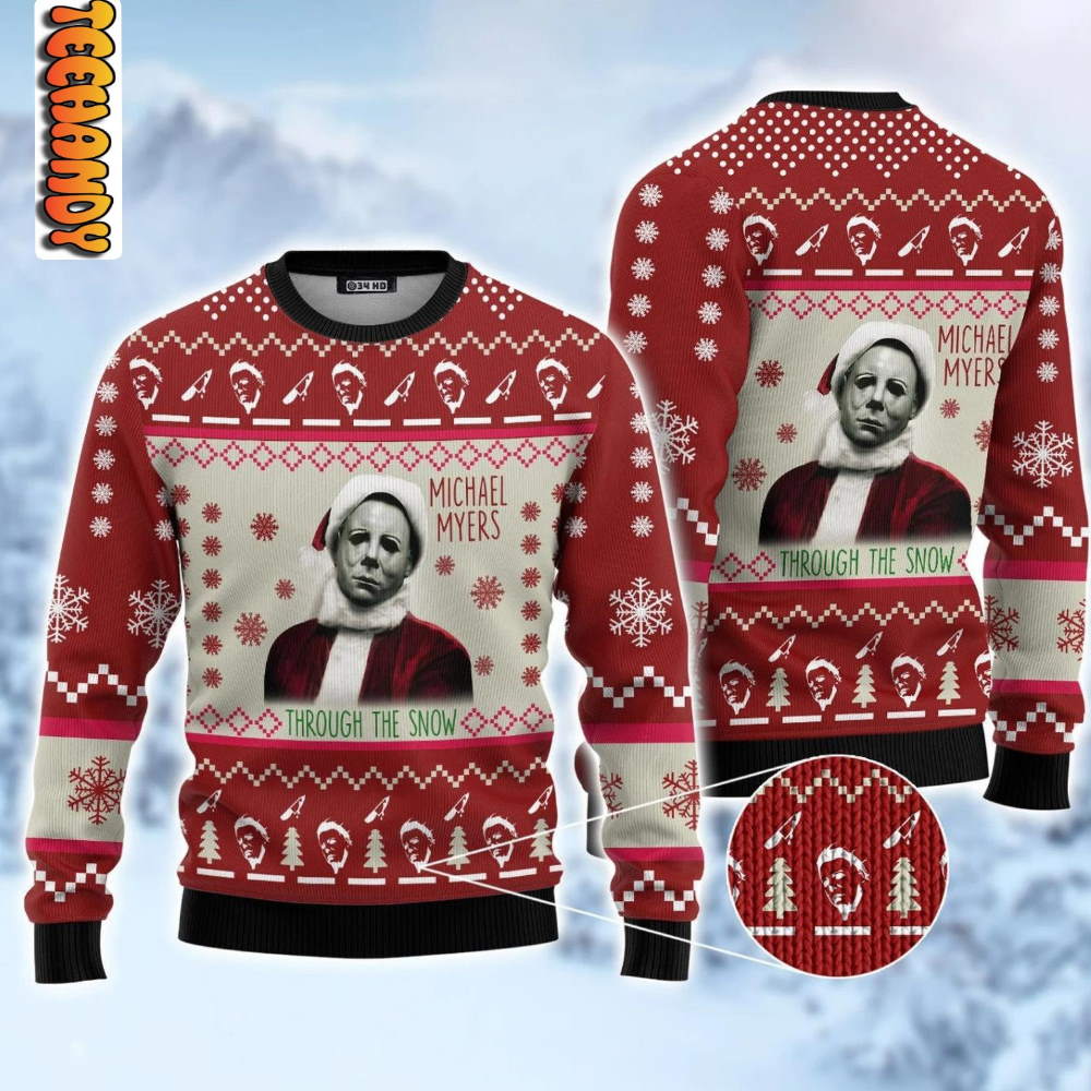 Christmas Halloween Michael Myers Ugly Christmas Sweater