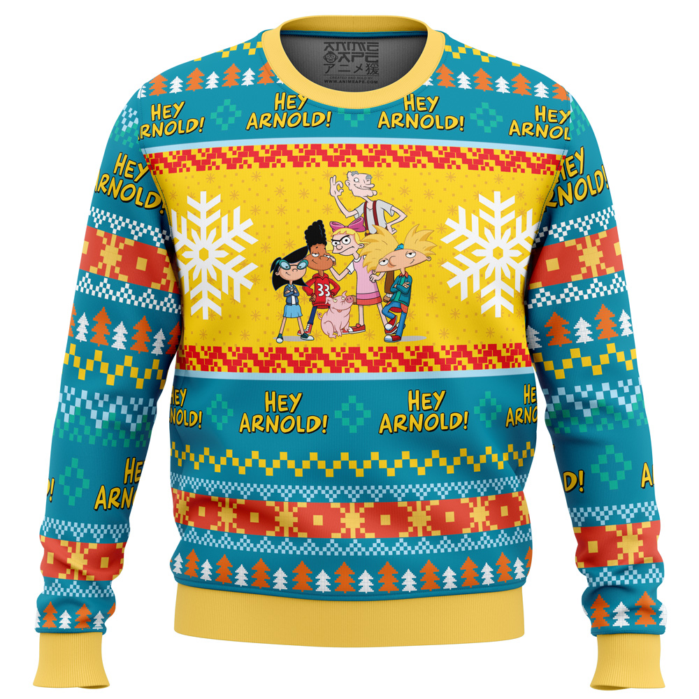 Christmas Hey Arnold Nickelodeon PC Ugly Christmas Sweater front mockup