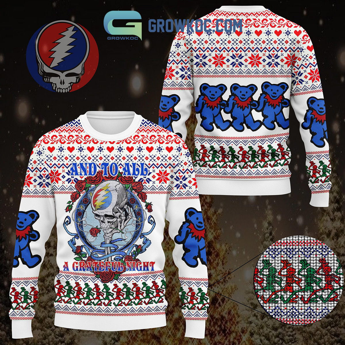 Christmas Holiday And To All A Grateful Night Ugly Sweater2B1 cjLfH