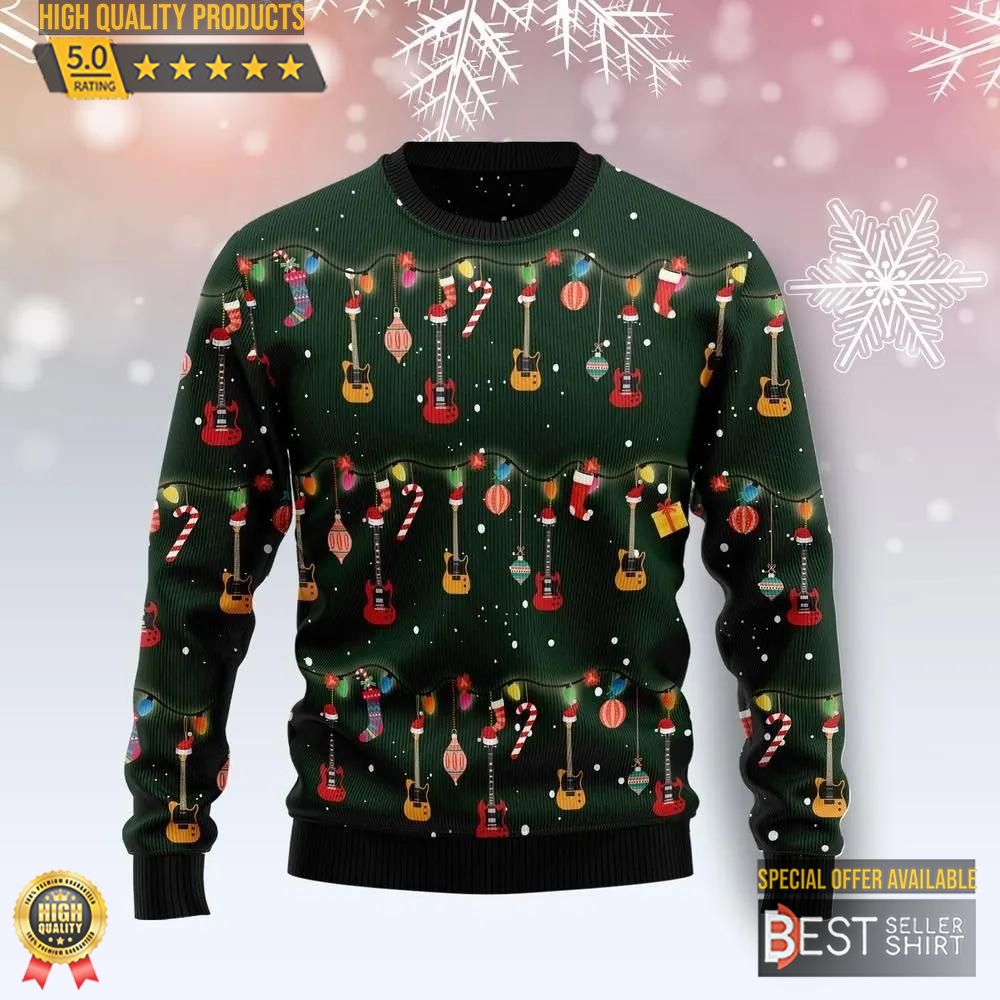 Christmas Instrument Electric Guitar Ugly Christmas Sweater Christmas Gifts 1