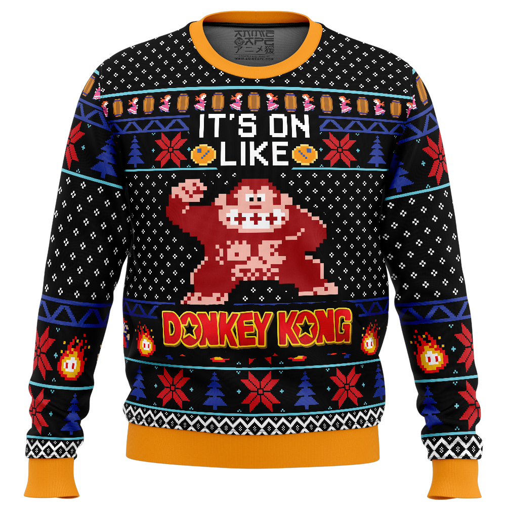 Christmas Kong Donkey Kong Ugly Christmas Sweater FRONT mockup