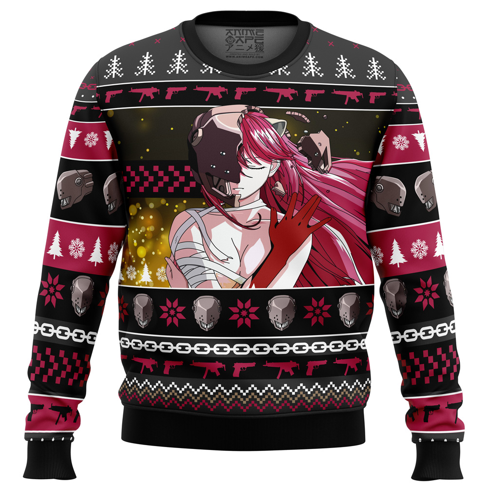 Christmas Lucy Elfed Lied Ugly Christmas Sweater FRONT mockup