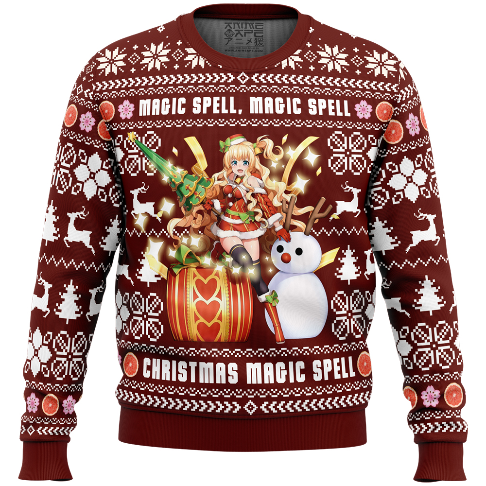 Christmas Magic Spell Charlotte Ugly Christmas Sweater FRONT mockup