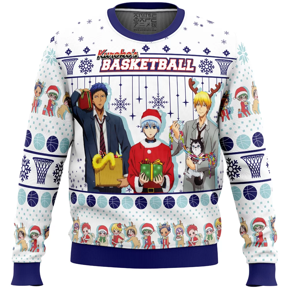 Christmas Party Kurokos Basketball Ugly Christmas Sweater FRONT mockup