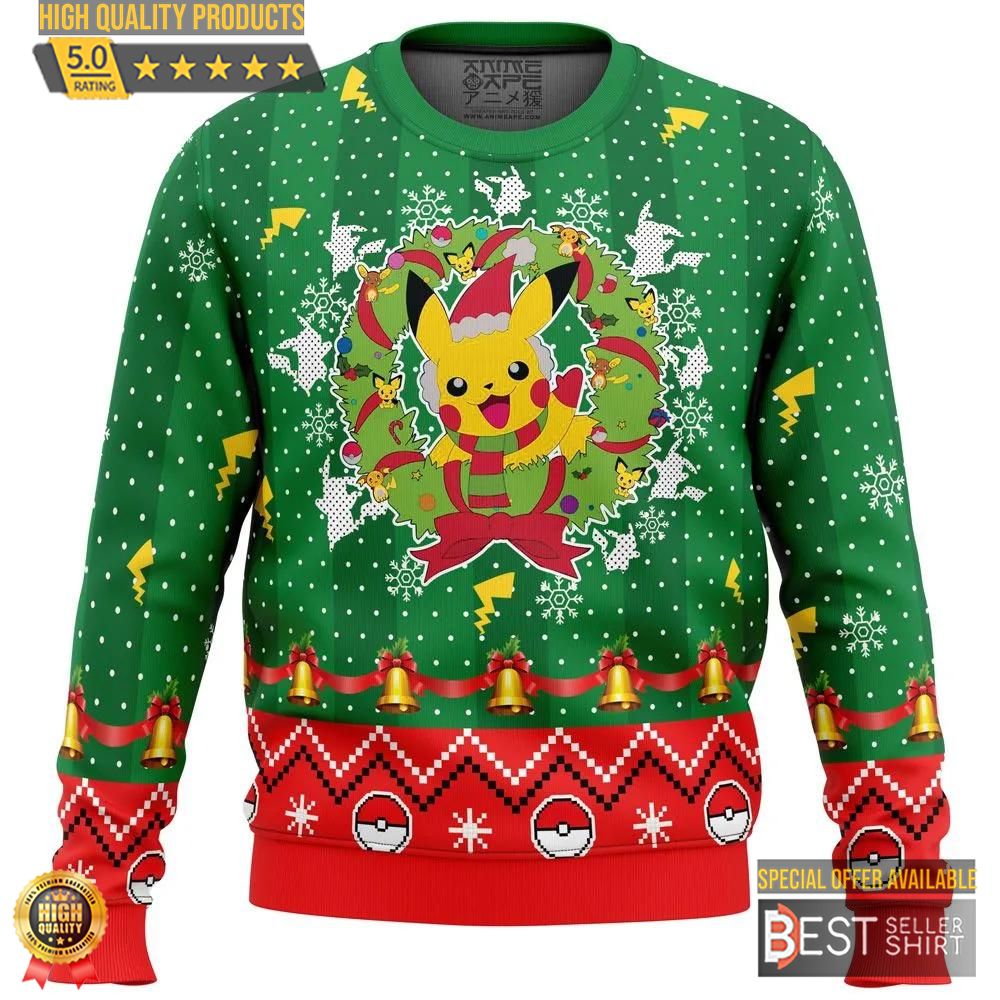 Christmas Pikachu Pokemon Ugly Christmas Sweater Christmas Gifts 1