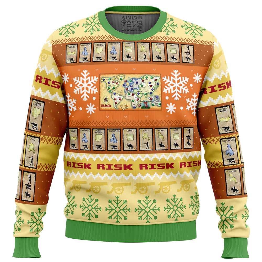 Christmas Risk BG PC Ugly Christmas Sweater front mockup