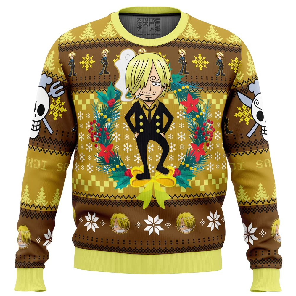 Christmas Sanji One Piece men sweatshirt FRONT mockup