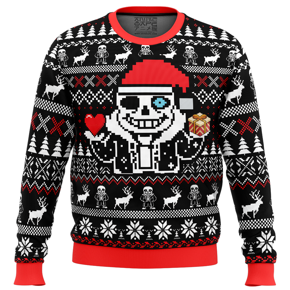 Christmas Sans Undertale Ugly Christmas Sweater FRONT mockup