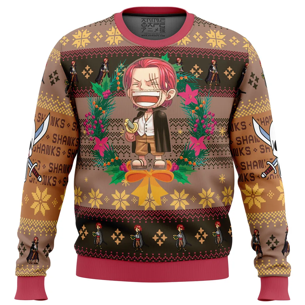 Christmas Shanks One Piece men sweatshirt FRONT mockup