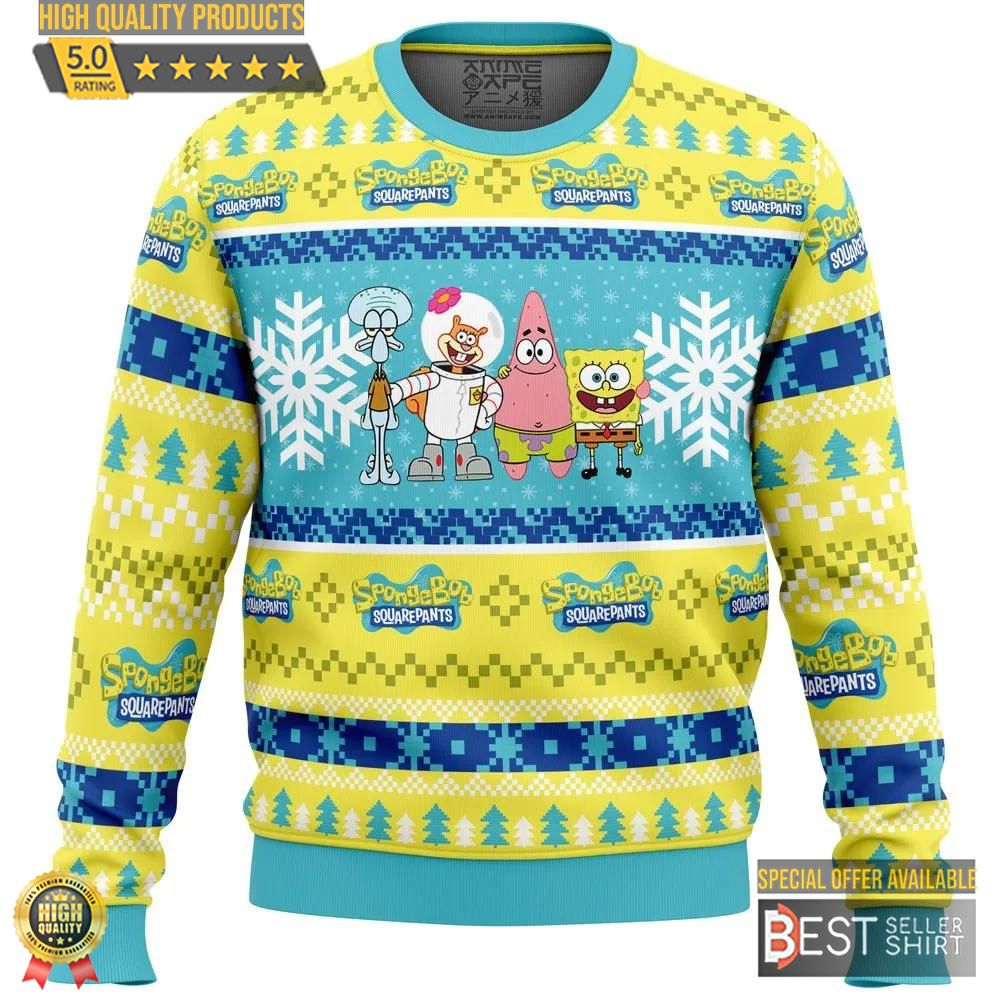 Christmas Spongebob Nickelodeon Ugly Christmas Sweater Christmas Gifts 1