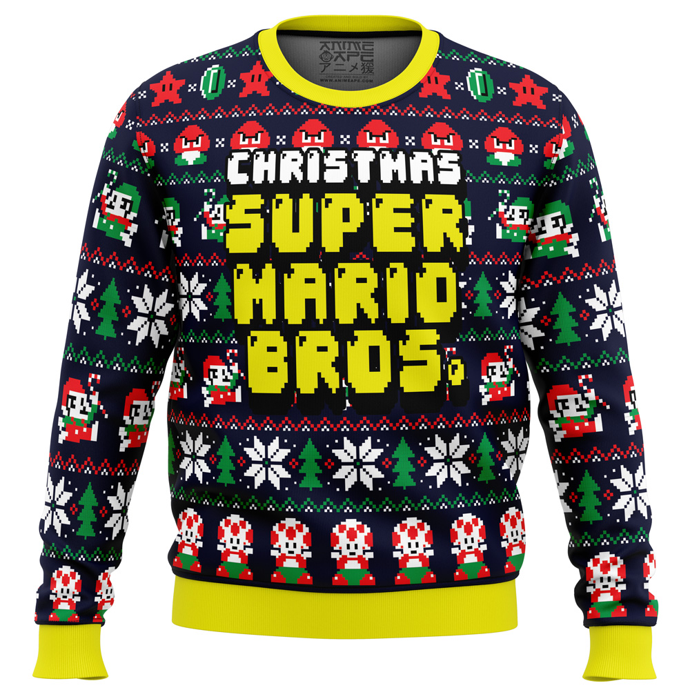 Christmas Super Mario Bros PC men sweatshirt FRONT mockup