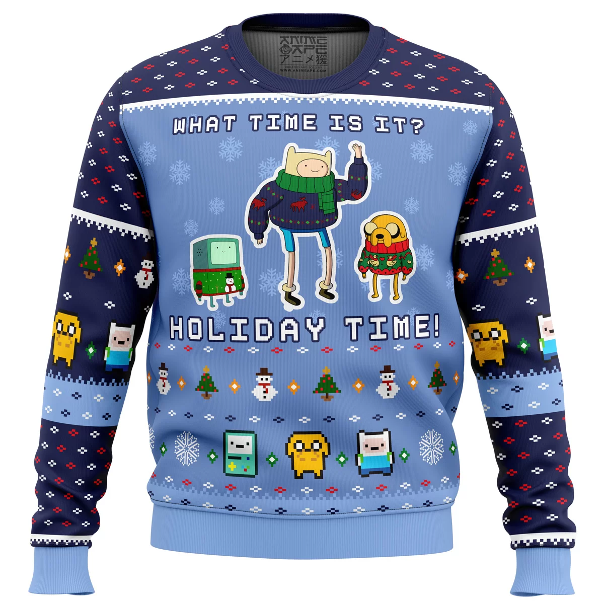 Christmas Time Adventure Time men sweatshirt FRONT mockup