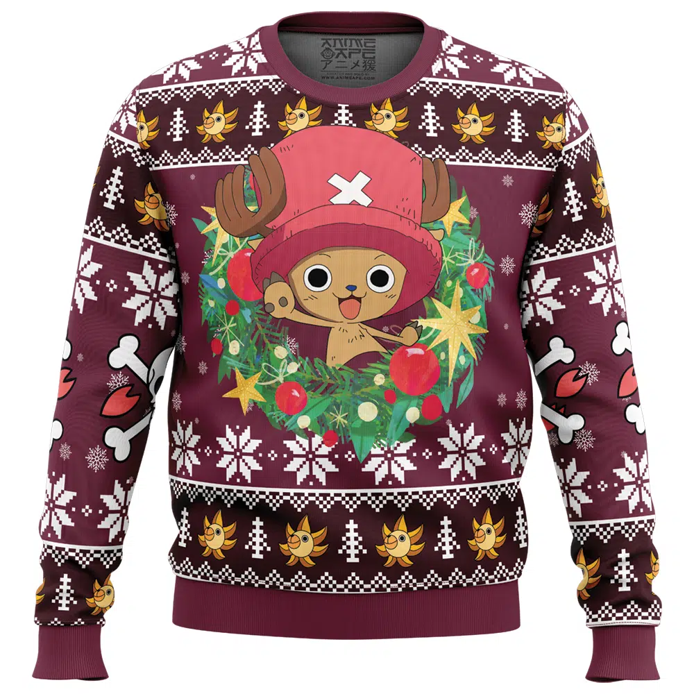 Christmas Tony Tony Chopper One Piece Ugly Christmas Sweater FRONT mockup