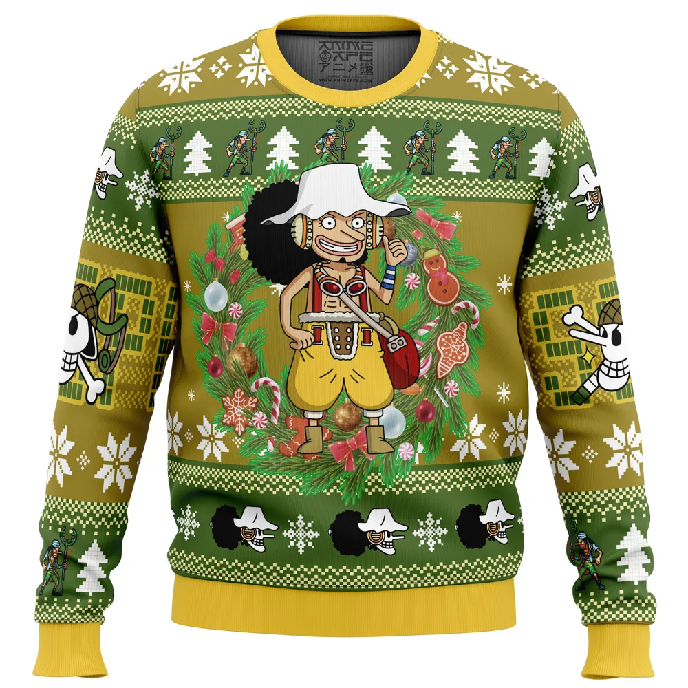 Christmas Usopp One Piece men sweatshirt FRONT mockup