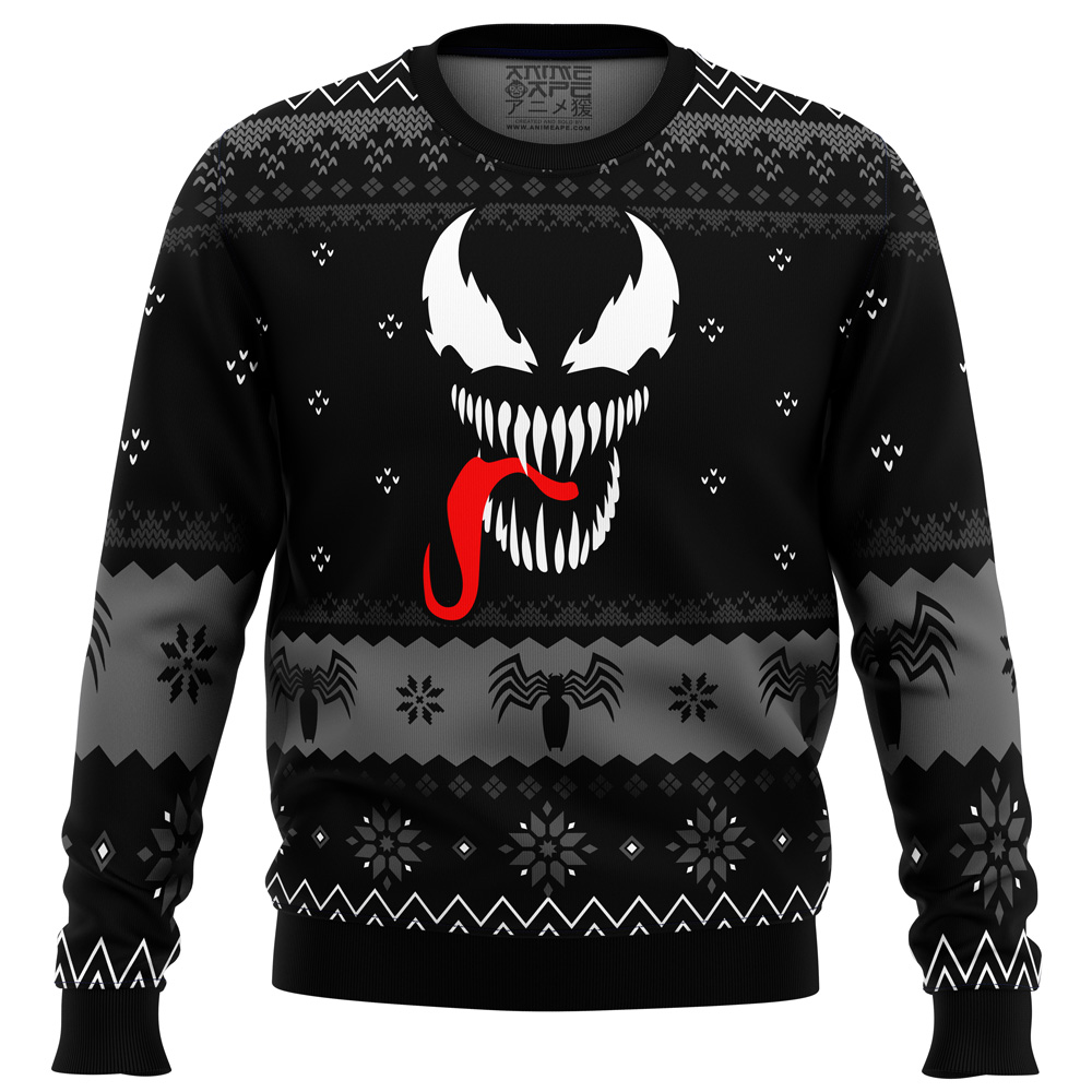 Christmas Venom Marvel Comics Ugly Christmas Sweater FRONT mockup