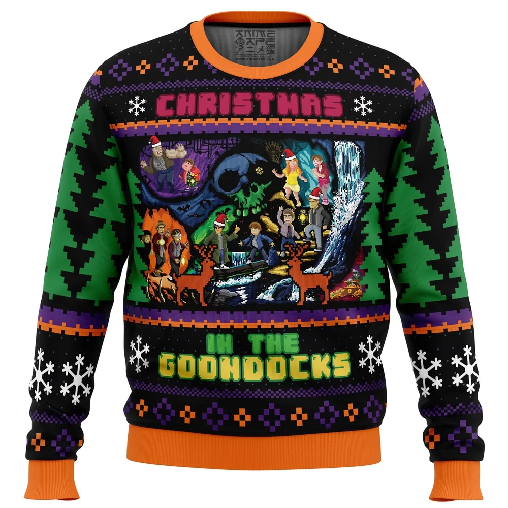 Christmas in the Goondocks PC Ugly Christmas Sweater front mockup