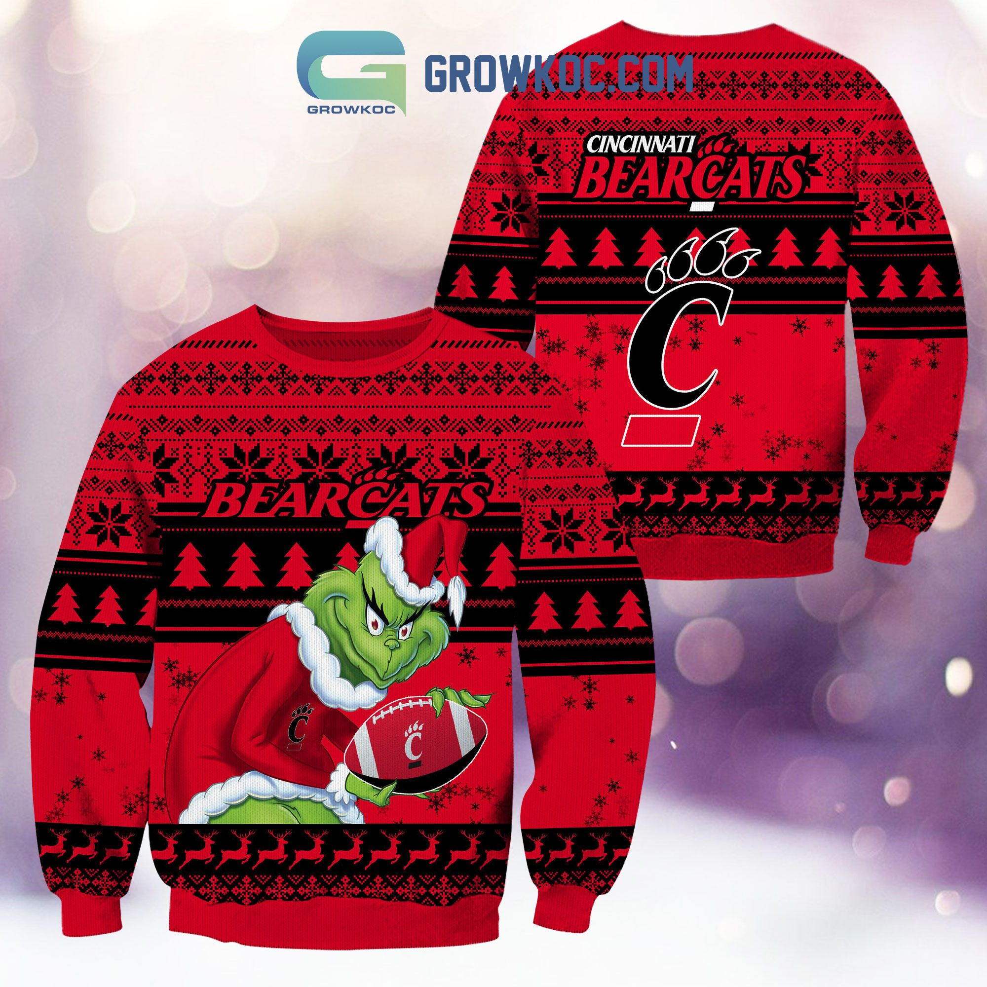 Cincinnati Bearcats Grinch NCAA Christmas Ugly Sweater2B1 1z7CC