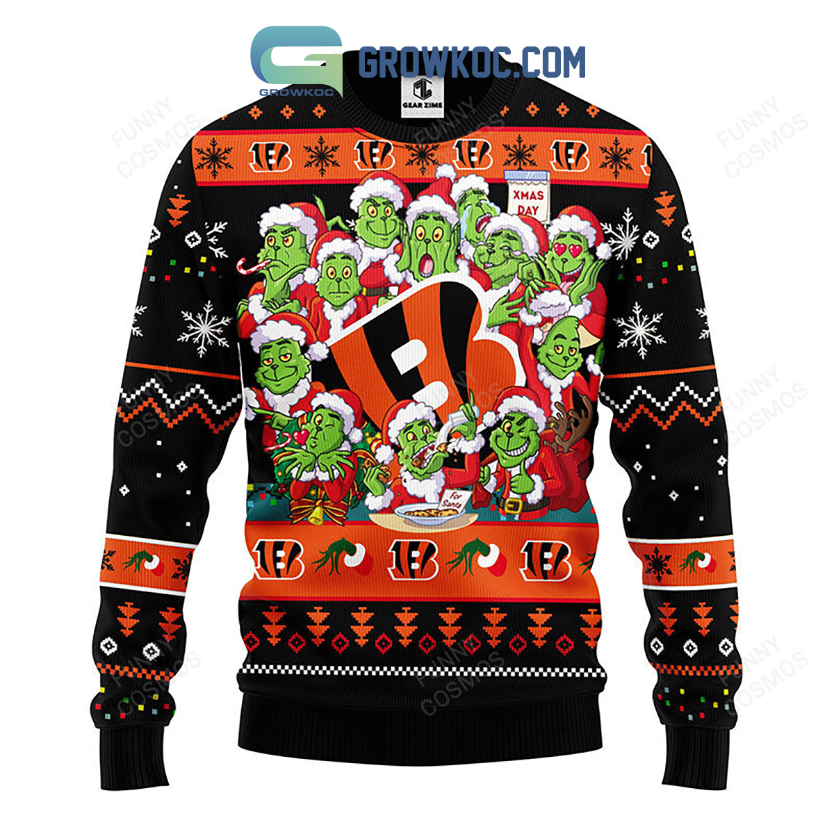 Cincinnati Bengals 12 Grinch Xmas Day Christmas Ugly Sweater2B1 j7ycv