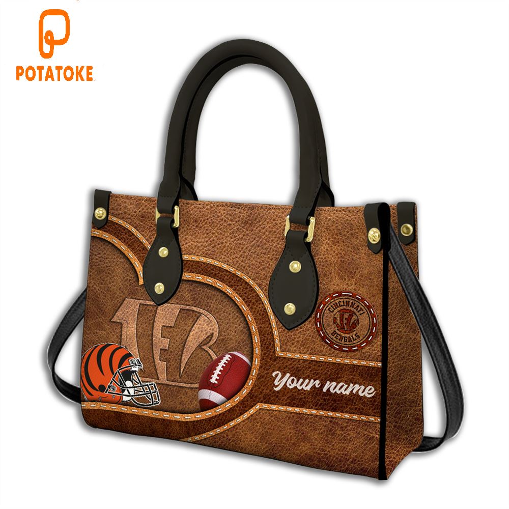 Cincinnati Bengals Custom Name NFL Leather Bag