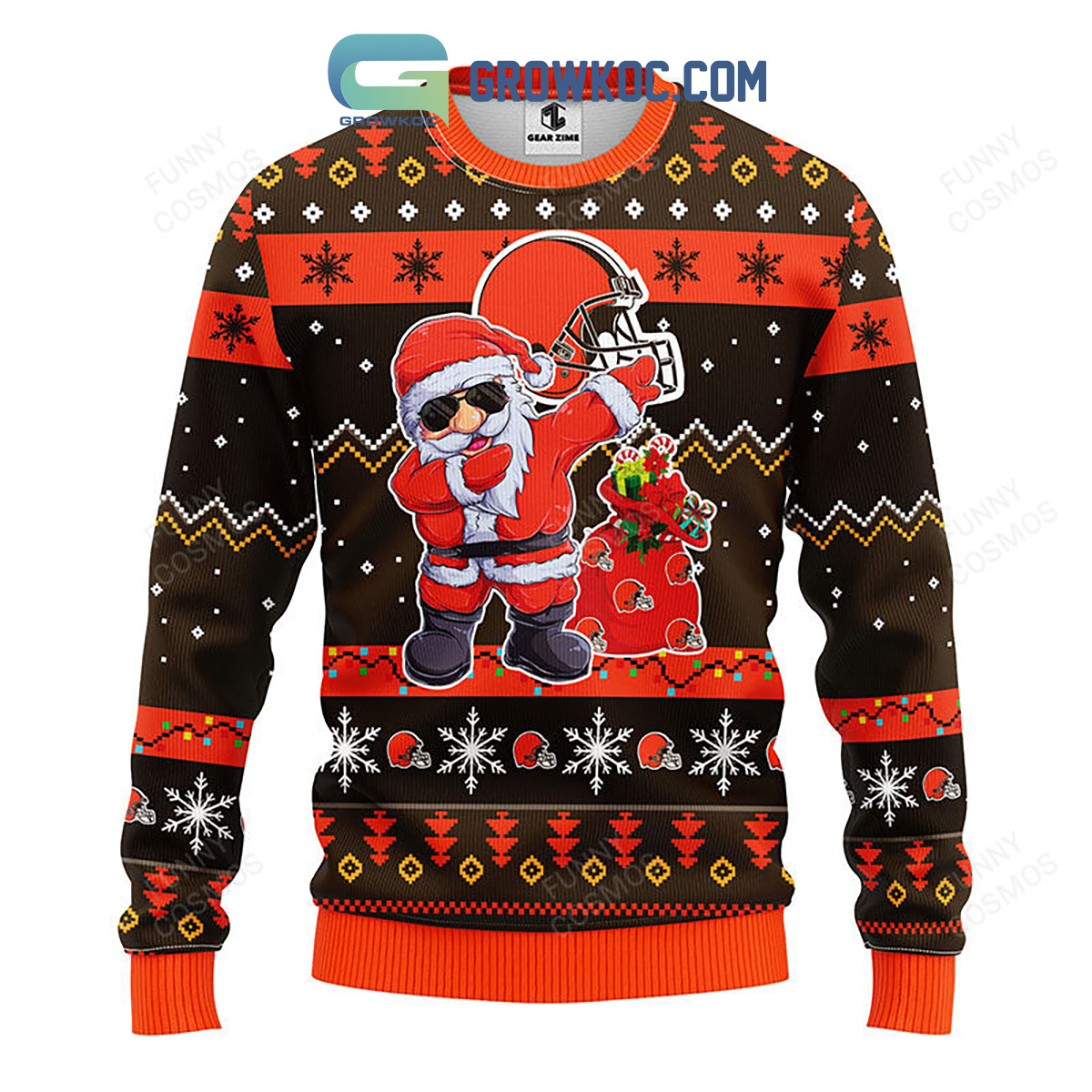 Cincinnati Bengals Dabbing Santa Claus Christmas Ugly Sweater2B1 U3DU8