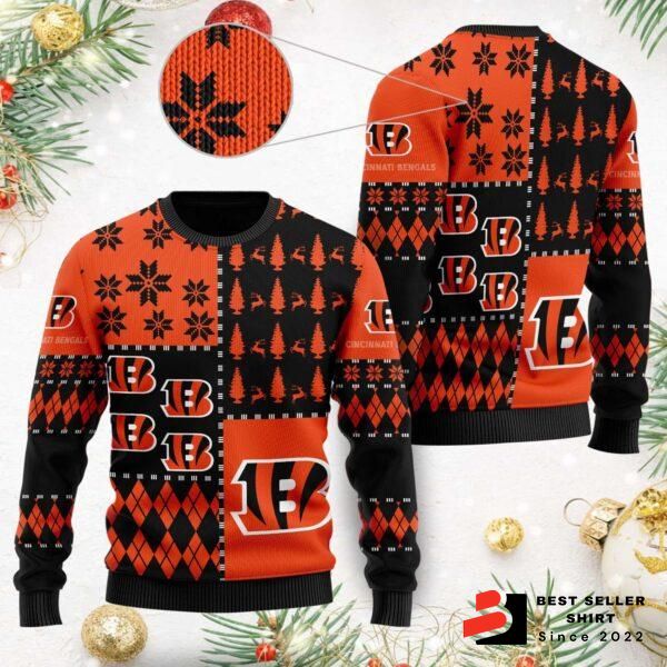 Cincinnati Bengals Logo Bengals Team Custom Xmas Gift Ugly Christmas Sweater Personalized 1