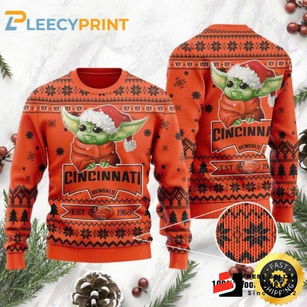 Cincinnati Bengals Logo Bengals Team Xmas Gift Custom Ugly Christmas Sweater Funny 1