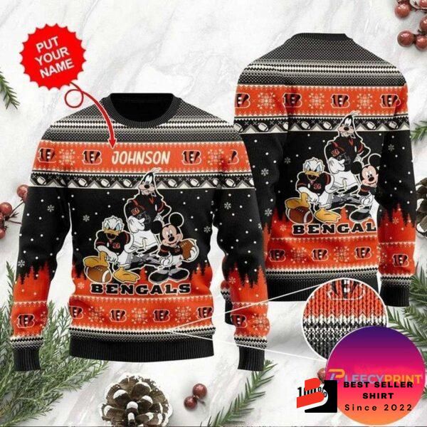 Cincinnati Bengals Logo Bengals Team Xmas Gift Ugly Christmas Sweater Custom Unisex Sweater 1