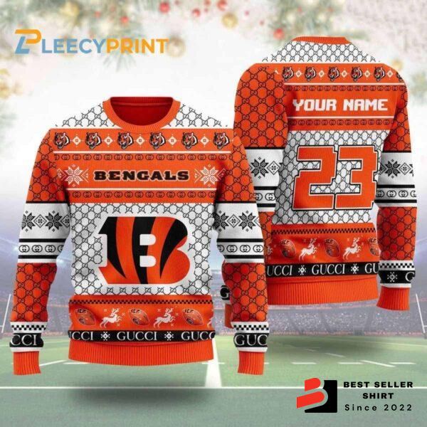 Cincinnati Bengals Logo Xmas Gift Bengals Team Ugly Christmas Sweater Custom Christmas Party 1