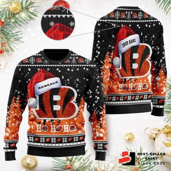 Cincinnati Bengals Logo Xmas Gift Bengals Team Ugly Christmas Sweater Custom Personalized 1