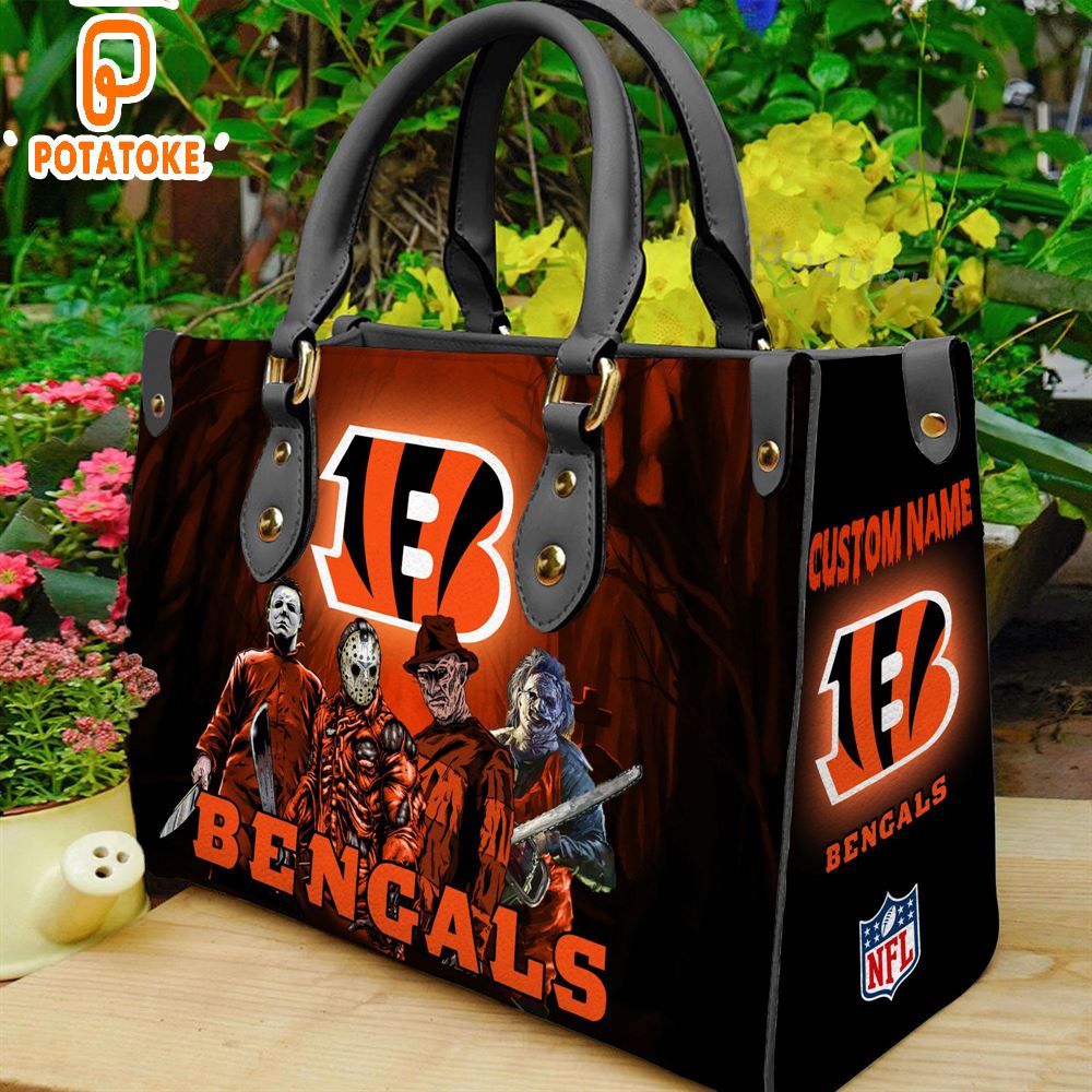 Cincinnati Bengals NFL Halloween Women Leather Hand Bag