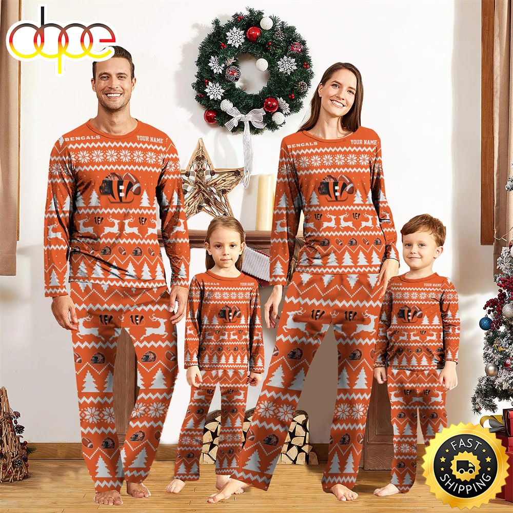 Cincinnati Bengals Christmas NFL Custom Family Pajamas esdshg