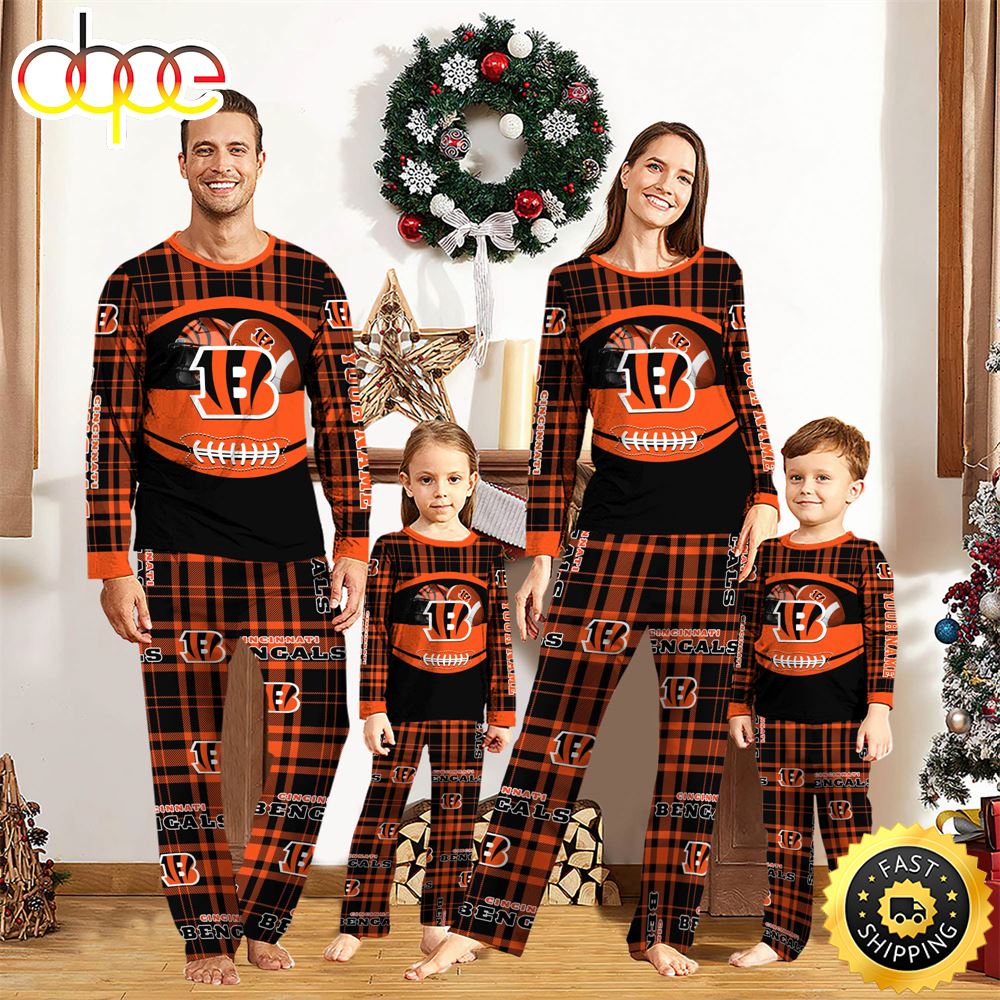 Cincinnati Bengals NFL Custom Your Name Football Team Pajamas drfhpb