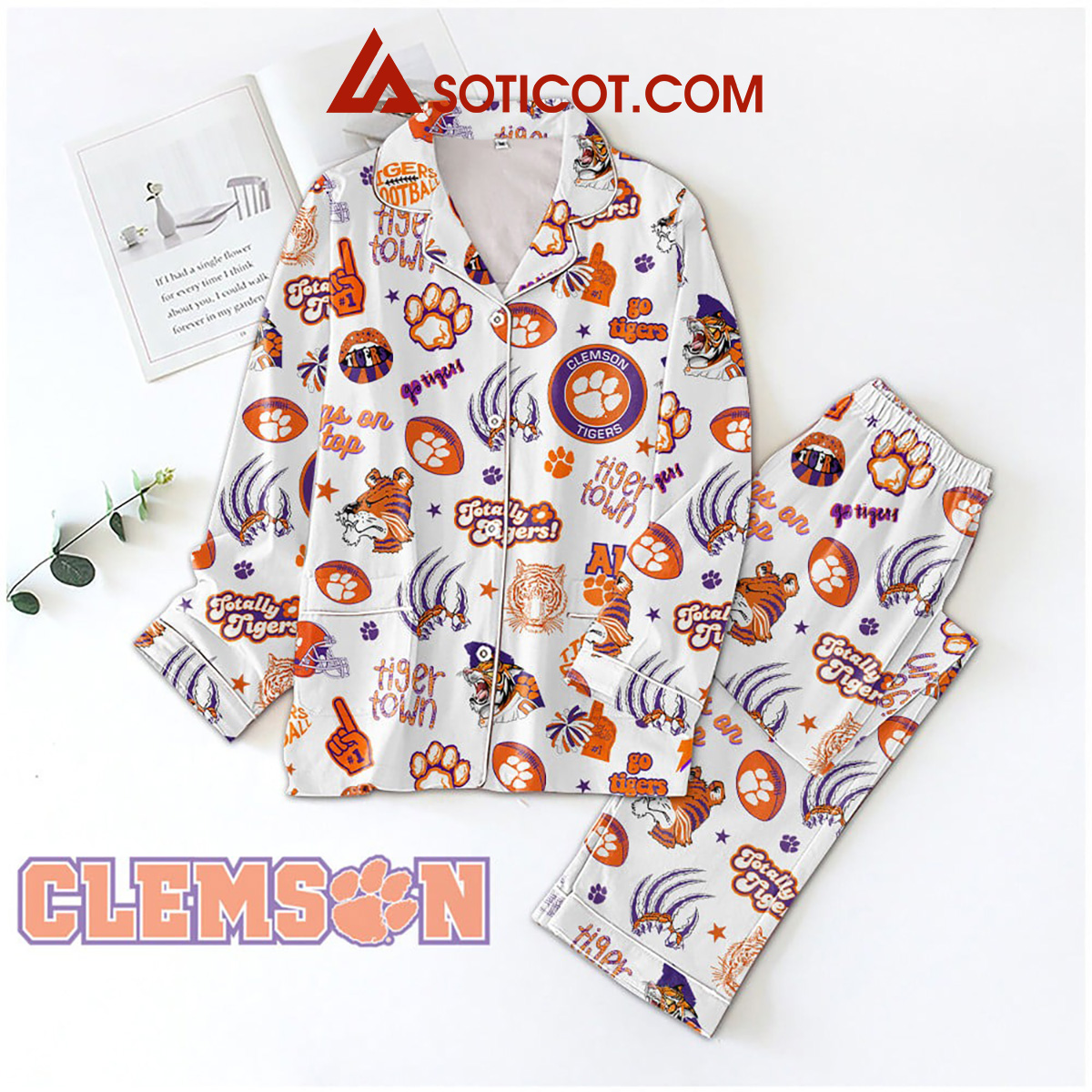 Clemson Tigers Tigs On Top Pajamas Set2B1 Rw4TE