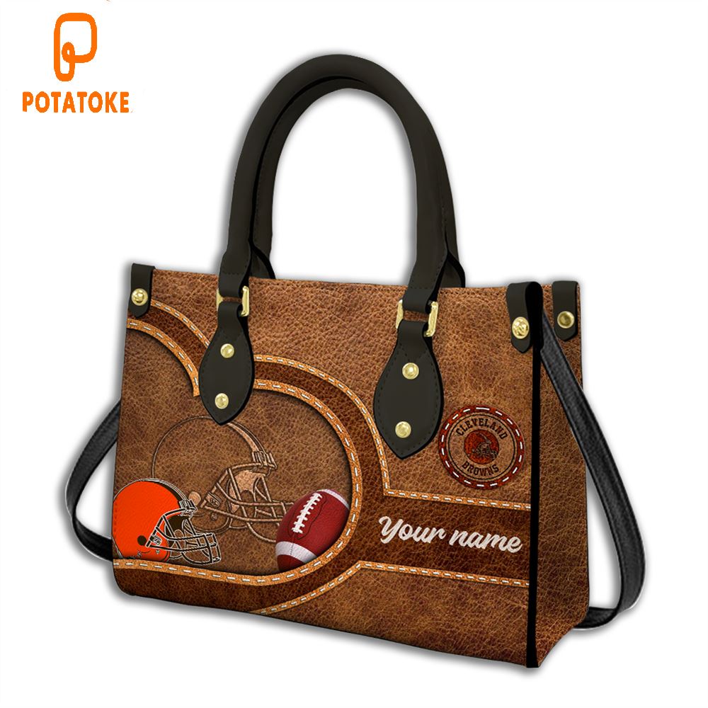 Cleveland Browns Custom Name NFL Leather Bag