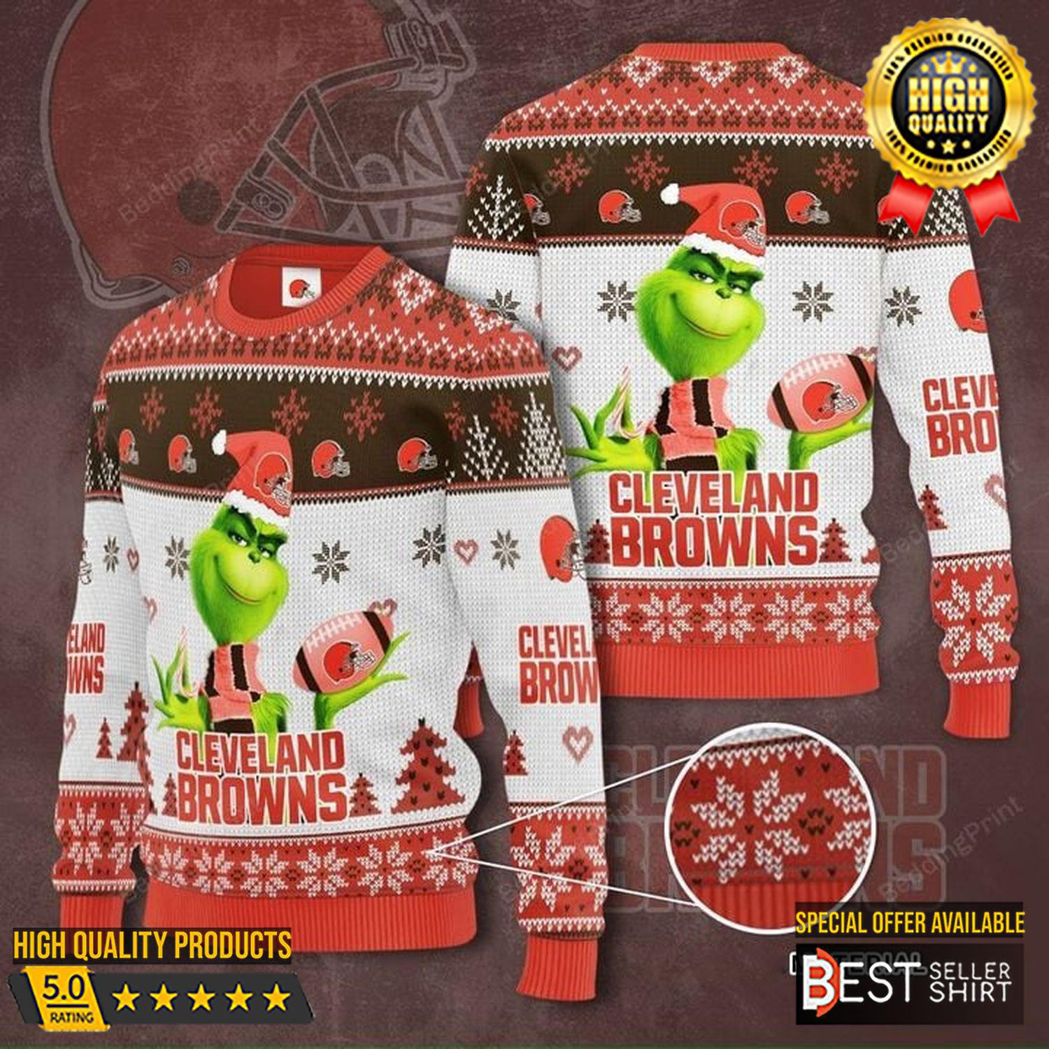 Cleveland Browns Football Nfl Grinch Ugly Christmas Sweater Grinch Christmas Movie