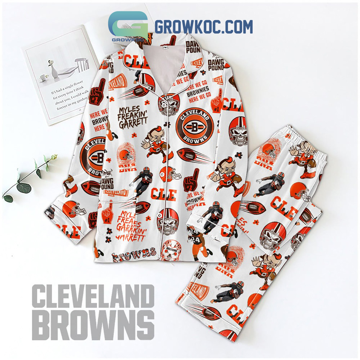 Cleveland Browns Here We Go Brownies Pajamas Set2B1 jcwq3