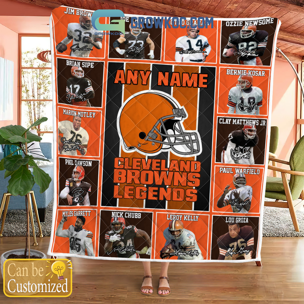 Cleveland Browns NFL Legends In History Personalized Fleece Blanket Quilt2B1 FXDtD