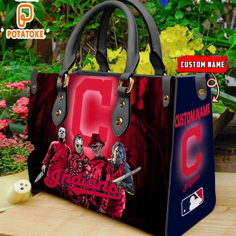 Cleveland Indians MLB Halloween Women Leather Hand Bag