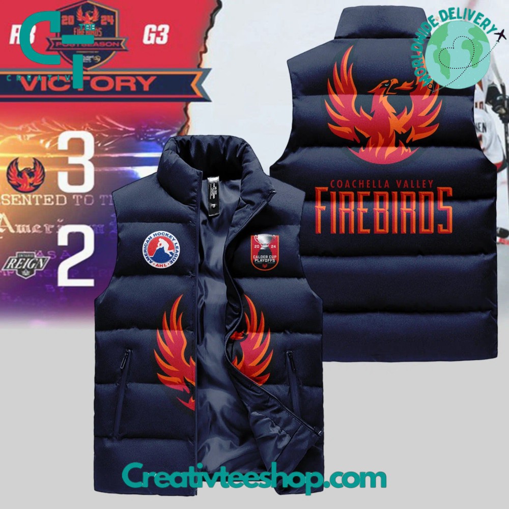 Coachella Valley Firebirds Calder Cup 2024 Playoffs Sleeveless Puffer Jacket 1