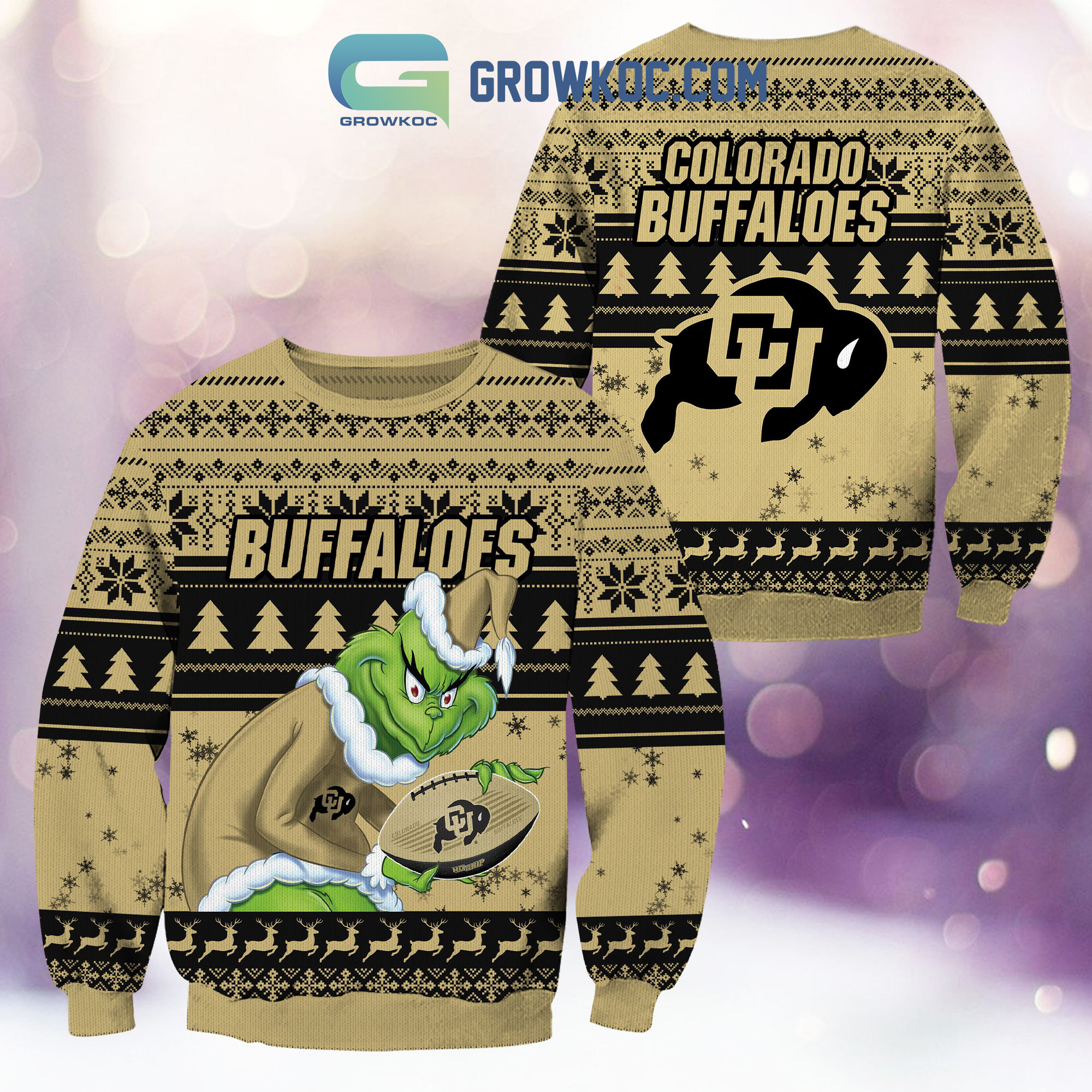 Colorado Buffaloes Grinch NCAA Christmas Ugly Sweater2B1 4PIbJ