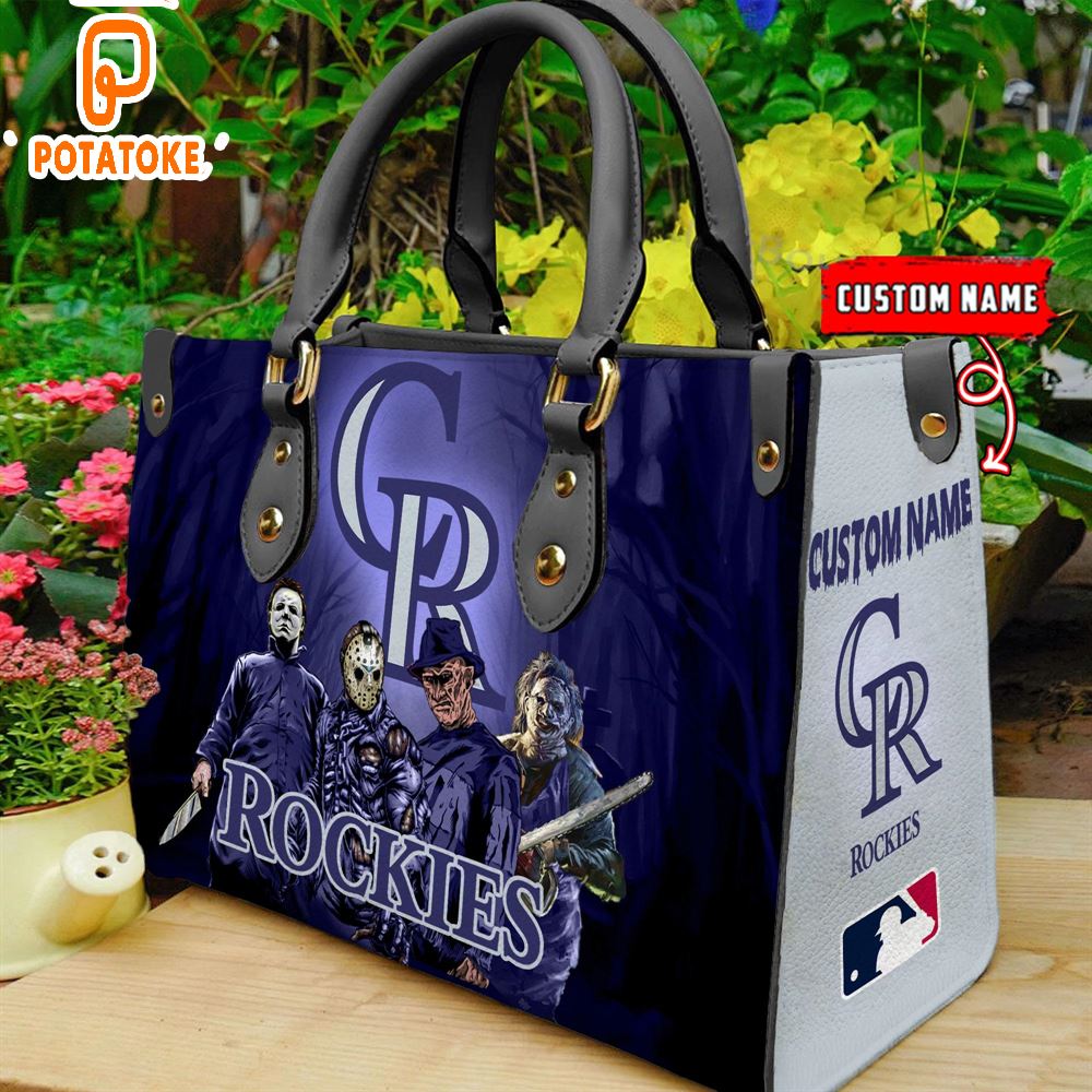 Colorado Rockies MLB Halloween Women Leather Hand Bag