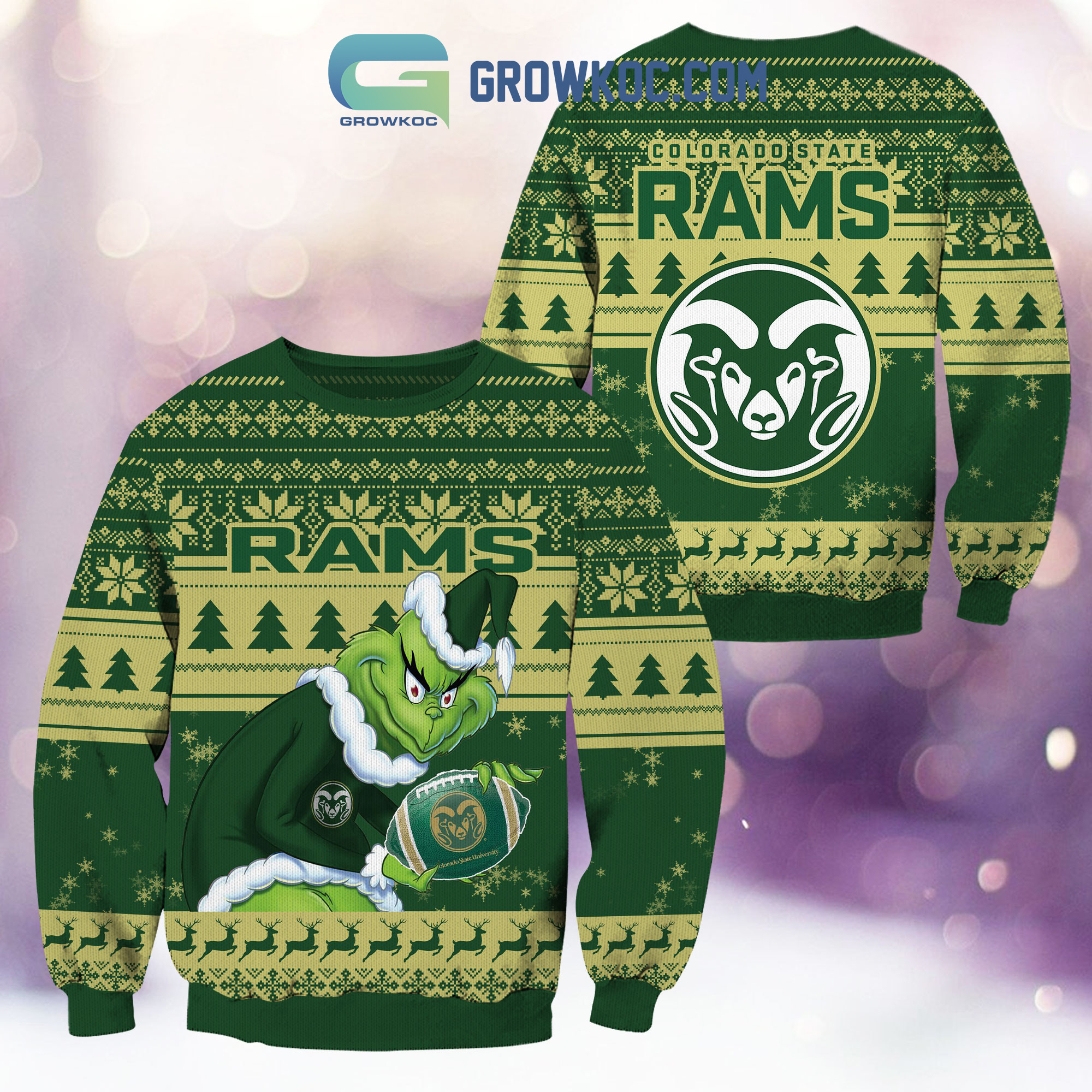 Colorado State Rams Grinch NCAA Christmas Ugly Sweater2B1 H4tti