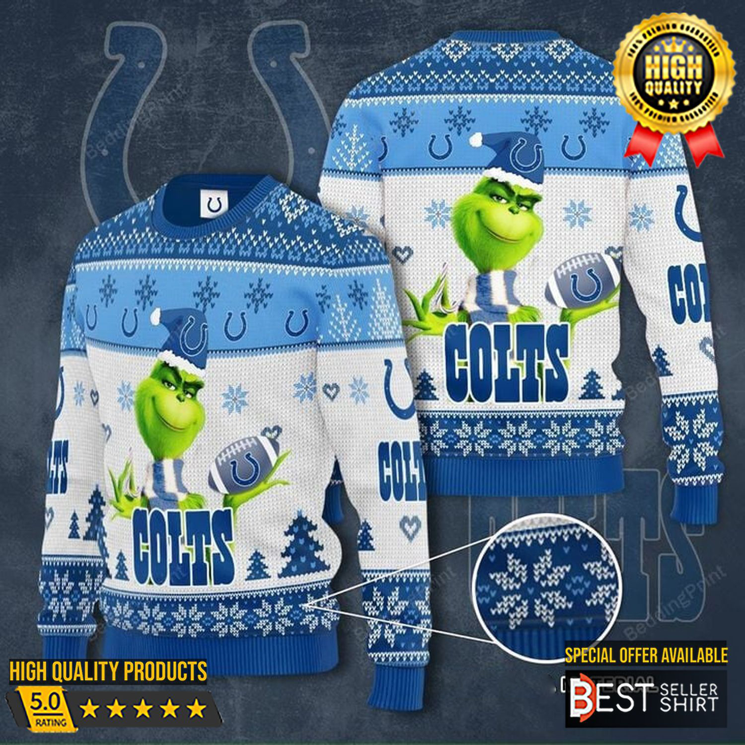 Colts Football Nfl Grinch Ugly Christmas Sweater Grinch Christmas Movie