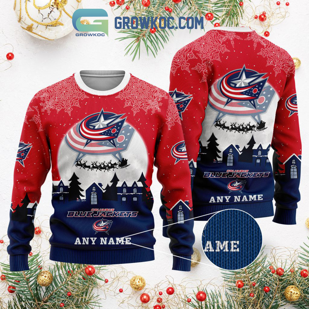 Columbus Blue Jackets NHL Merry Christmas Personalized Ugly Sweater2B1 nyruB