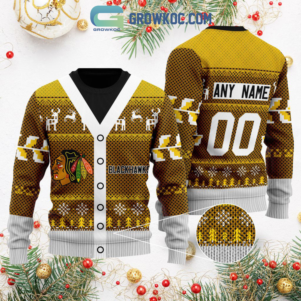 Columbus Blue Jackets Supporter Custom Name Number Christmas Holiday Ugly Sweater2B0 2Nb9s