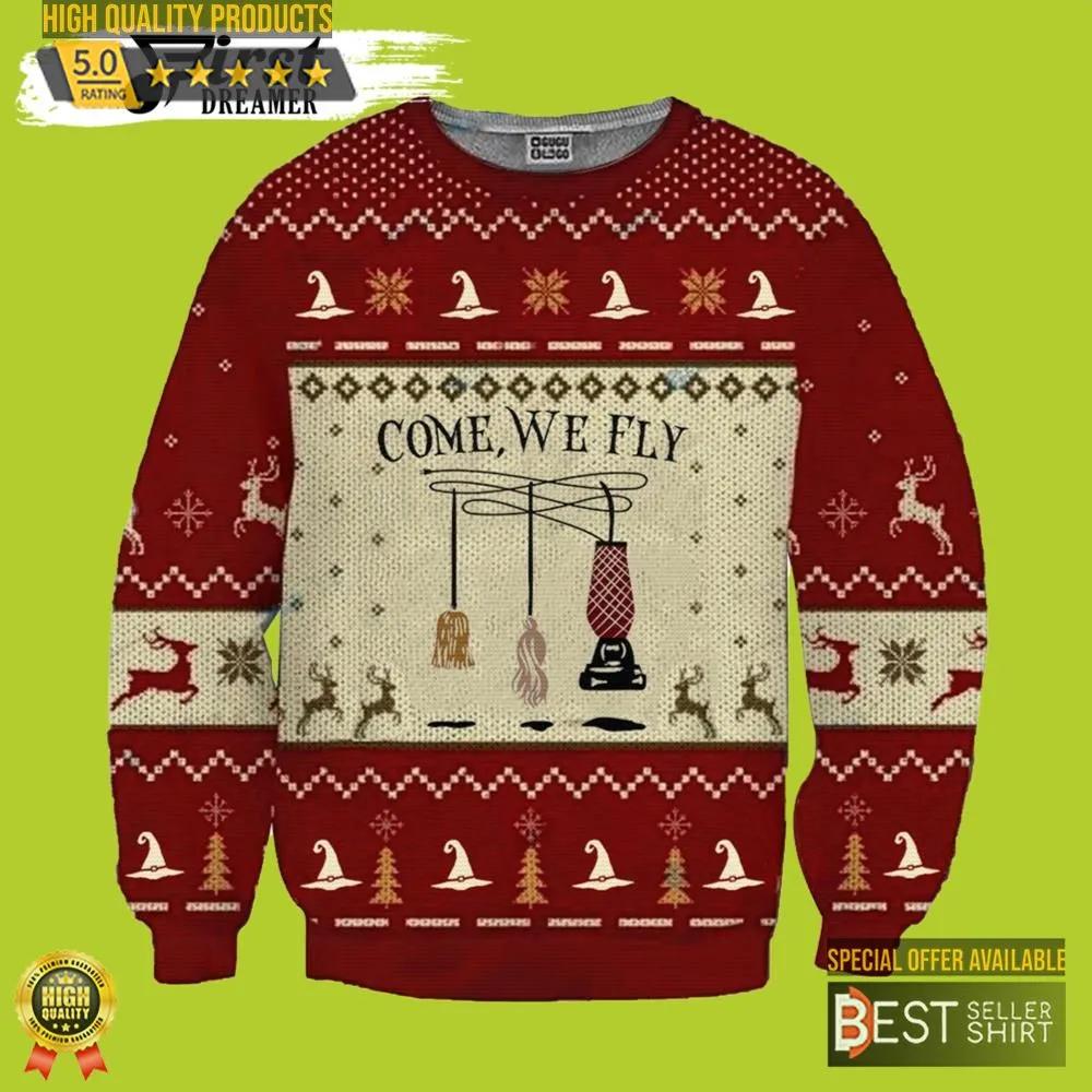 Come We Fly Hocus Pocus Ugly Christmas Sweater 1