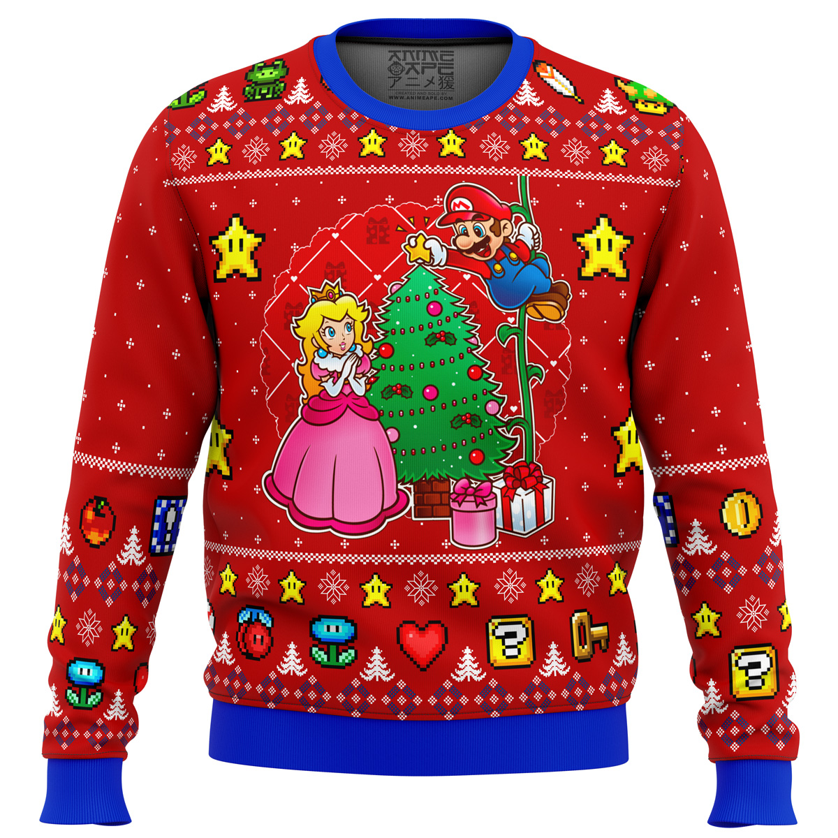 Come and See the Christmas Tree Super Mario Smash Bros men sweatshirt FRONT mockup