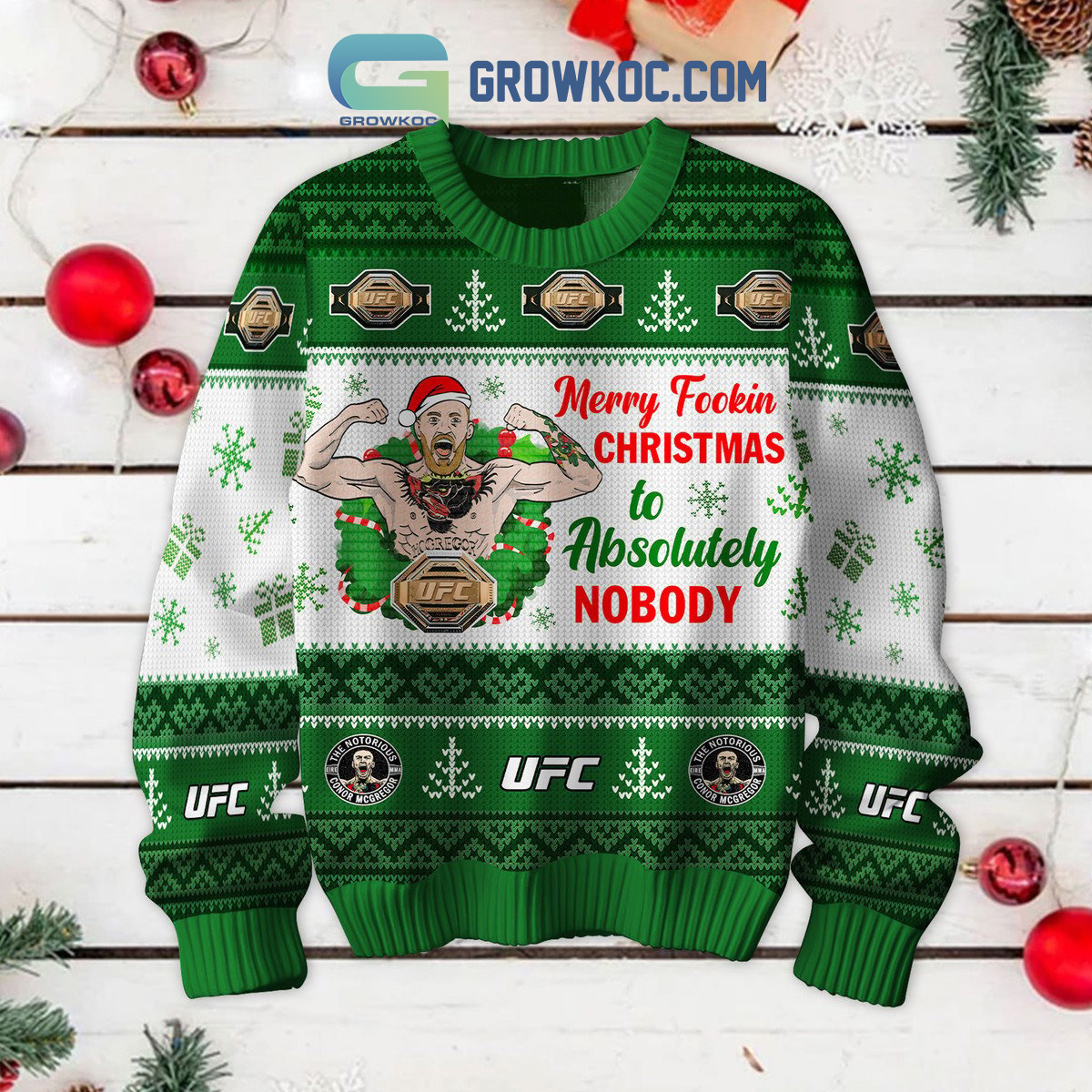 Conor McGregor The Notorious UFC Christmas Ugly Sweater2B1 eMCrM