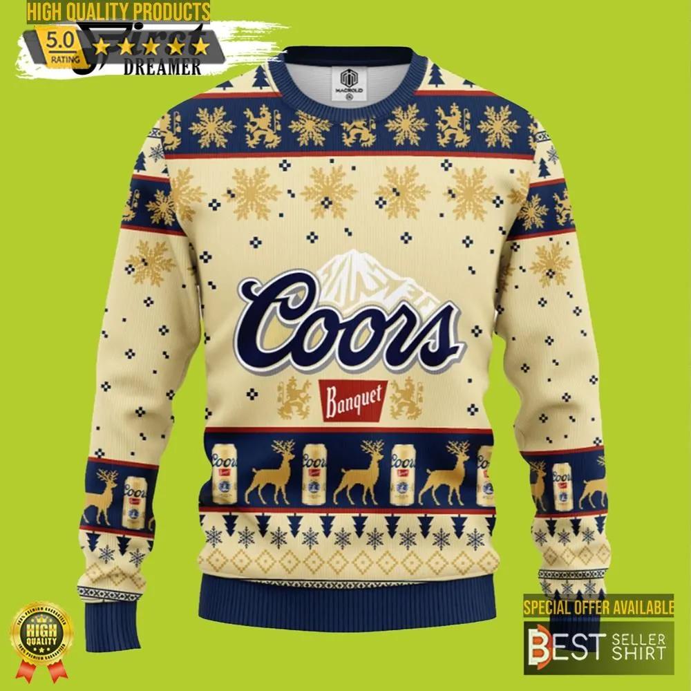 Coors Banquet Beer Ugly Christmas Sweater 1