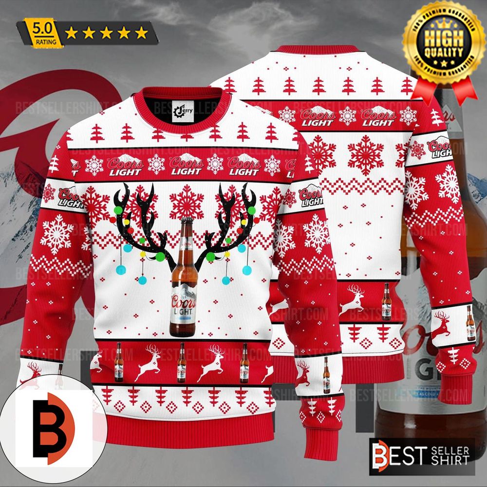 Coors Light Beer Logo Deer Christmas Ugly Sweater 1